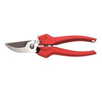FELCO 300 Ciseaux de lecture (coupe ø 10 mm, longueur 190 mm, ciseaux de récolte, tête de coupe incurvée en acier inoxydable, coupe précise, sécateurs), Argent/Rouge