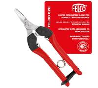 FELCO 320 Sécateur de récolte (pour tiges de fruits, fleurs et légumes, sécateur compact avec poignées en acier, lame courbe, pour droitiers et gauchers, longueur 154 mm)