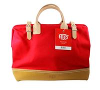 FELCO 480 - Sac de jardinage en toile rouge et cuir véritable, robuste et élégant, grande capacité, rangement outils, récoltes et accessoires de jardin