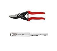 FELCO 5 Sécateur Professionnel Bypass 25 mm en Acier pour Grande Main Droite + Aiguiseur Multifonction FELCO 905 pour Coupe Durable