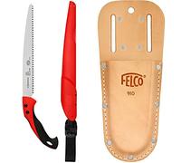 FELCO 611 Scie (Longueur de la Lame de scie 33 cm, Coupe de la Branche ø 100 mm, Longueur 500 mm) & 910 Fourreau pour sécateur (étui en Cuir véritable, avec Passant + Clip, s'attache à la Ceinture)