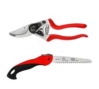 FELCO 8 Sécateur Professionnel Bypass 25 mm pour Main Droite avec Scie Pliante FELCO 600 pour Taille et Élagage