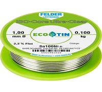 Felder Étain à souder ISO-Core Ultra-Clear Sn99,25Cu0,7Ni0,05 sans plomb bobine 1 mm 0.100 kg