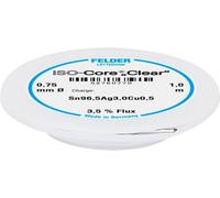 Felder ISO-Core \ Clear\ SAC305 Étain à souder bobine Sn96,5Ag3Cu0,5 0.75 mm