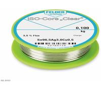 Felder Löttechnik ISO-Core Clear SAC305 Étain à souder bobine Sn96,5Ag3Cu0,5 0.100 kg 0.5 mm
