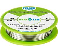 Felder Löttechnik ISO-Core Ultra Clear SAC305 Étain à souder bobine Sn96,5Ag3Cu0,5 0.100 kg 1 mm G