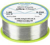 Felder Löttechnik ISO-Core Ultra Clear SAC305 Étain à souder bobine Sn96,5Ag3Cu0,5 0.250 kg 1 mm