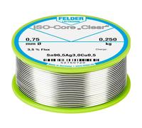 Felder Lottechnik Clear SAC305, 0.25 kg, 0.75 mm (Kit de bobine de soudure), Fer à souder : accessoires, Transparent