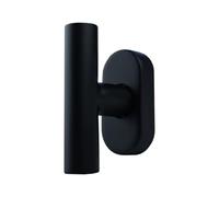 FELGNER Como Poignée de fenêtre en forme de T, sécurité de fenêtre avec grille à billes à 90°, vis cachées + rosace ovale, anticorrosion, longueur de la broche 24/42 mm + 32/36, noir mat