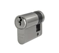 FELGNER Demi Cylindre de serrure EURO Plus cylindre profile cylindre securite pour la porte de garage, porte de jardin, boîte à clés | nickele inoxydable galvanise avec 3 cles | 35 mm