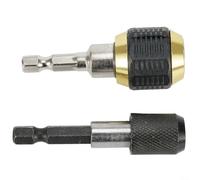 Felicafie Lot de 2 adaptateurs de mandrin sans vec tige hexagonale de 6,35 mm, convertisseur à changement rapide pour perceuse électrique, porte-embout en acier au carbone pour encadrement en