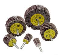 Felicafie Lot de 5 disques à lamelles grain 80 avec tige de 6 mm pour outil rotatif, meules de ponçage de 16 à 40 mm pour métal, bois, polissage et gravure (30 mm)