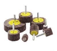 Felicafie Lot de 5 disques à lamelles grain 80 avec tige de 6 mm pour outil rotatif, meules de ponçage de 16 à 40 mm pour métal, bois, polissage et gravure (40 mm)
