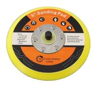 Felicafie Plaque de ponçage pour ponceuse pneumatique 125 mm PU 8 mm 5/16-24 UNF Disque de polissage Jaune Blanc Accessoire outil souple