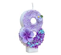 Félicitations pour votre anniversaire! Bougies chiffres | Décorations de gâteau à paillettes pailletées,Cerises d'anniversaire florales - Pour toutes les occasions