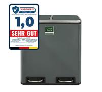 Felix Poubelle Tri Sélectif Amortisseur de Fermeture Design Idéal pour Cuisine et Bureau Anthracite, 2 x 15 Litres