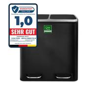 Felix Poubelle Tri Sélectif Amortisseur de Fermeture Design Idéal pour Cuisine et Bureau Noir, 2 x 15 Litres
