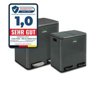 Poubelle à pédale Karat Système de tri Felix Anthracite 2 x 30 litres (60 litres)