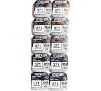 Felixmania® - Lot de 10 piles-bouton de montre Maxell AG-6 à l'oxyde d'argent, 371, SR920W, 1,55 V