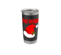 Feliz Navidad Bonnet de Père Noël espagnol Gobelet isotherme en acier inoxydable double paroi