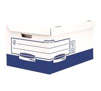 Fellowes 4474601 Boîte de Rangement Rectangulaire Papier Bleu/Blanc 395x565x298mm, Intérieur 378x545x287mm, Couvercle, Certification FSC