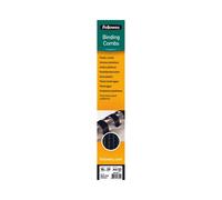 Fellowes 5331102 : Anneaux de Reliure Plastique Noir A4, 21 Anneaux, Capacité 55 Feuilles, PVC, Largeur 10mm, Pack de 25