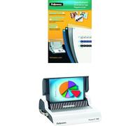 Fellowes 5371801 Kit de consommables pour 20 reliures plastique + Fellowes Pulsar-e 300 5620701 perforelieur électrique par anneaux plastique perfore 15 feuilles et relie 300 feuilles Blanc