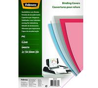 Fellowes Couvertures de reliure PVC A3 200 microns Transparent (Paquet de 100)