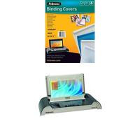 Fellowes 5379701 Pack de 20 - Chemises à reliure Thermiques 3 mm + Fellowes 5641001 Helios 30 Thermorelieur manuel 300 feuilles Gris et Gris anthracite
