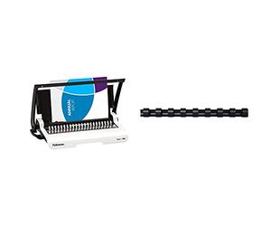 Fellowes 5627501 Star+ 150 perforelieur manuel par anneaux plastique usage modéré perfore 12 feuilles relie 150 feuilles & Plastic Binding COMB 8 mm Black A4 Retail 25PK
