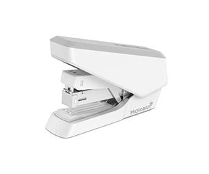 Fellowes Agrafeuse sans bourrage, capacité de 40 feuilles - Agrafeuse manuelle antibactérienne demi-bande EasyPress LX860 - Utilisable à la fois avec des agrafes 24/6 mm et 26/6 mm - Blanc