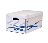 Fellowes Bankers Box Basic Lot de 10 Conteneurs flip top Blanc/Bleu
