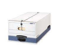 Fellowes Bankers Box STOR/FILE Lot de 12 boîtes de rangement de taille moyenne avec ficelle et bouton Blanc/bleu