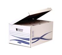 Fellowes Boîte Archive Papier A4 Blanc 4460504, Dimensions Intérieures 350x526x260mm, Compatible Classeur à Levier, Support 6 Dossiers Suspendus, Vendu à l'unité