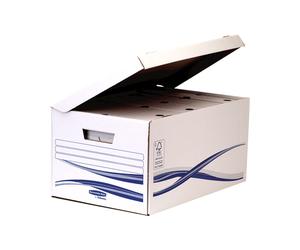 Fellowes Boîte Archive Papier A4 Blanc 4460504, Dimensions Intérieures 350x526x260mm, Compatible Classeur à Levier, Support 6 Dossiers Suspendus, Vendu à l'unité