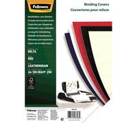 Fellowes Couvertures de reliure A4 Delta carton 250g grain cuir FSC Rouge - boîte de 100