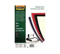 Fellowes Couvertures Delta Grain Cuir FSC A4 Blanc Papier 1mm 216x298mm - Paquet de 25 unités (Réf: 5373602)