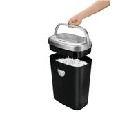 Fellowes 53C Destructeur de Documents Coupe Croisée Niveau de Sécurité 4, Capacité 10 Feuilles, Corbeille 23L, Fente 22cm, Destruction CD/Cartes, Noir