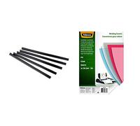 Fellowes Klemmschiene Relido, A4, 3-6 mm Füllhöhe, schwarz, 50 Pezzi & 5376001 Couvertures de reliure A4 transparentes PVC 150 microns 15/100e