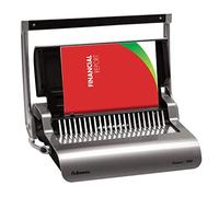 Fellowes Machine à relier Quasar+ – 21 trous, 500 f., perforation manuelle, kit 10 peignes, argent