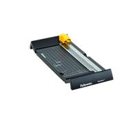 Fellowes Neutrino A5 Massicot 5 feuilles - Longueur de coupe 24 cm, dimensions 135 x 340 x 45 mm, construction en plastique, coloris Noir/Argent/Jaune