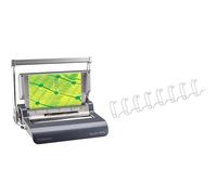 Fellowes Perforelieur Quasar Wire, reliure pour anneaux métalliques, perfore 15 feuilles, relie jusqu’à 130 feuilles & 53215 - Pack de 100 Anneaux métal 6 mm A4 - Blanc
