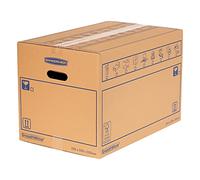 Fellowes SmoothMove Caisses de Déménagement en Carton Double Epaisseur avec Poignées - 67 Litres, très résistants, jusqu'à 4 cartons empilés, 35 x 35 x 55 cm (Lot de 10), 6207301