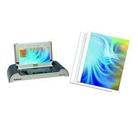 Fellowes Thermorelieur Helios 30, pour relier jusqu'à 300 feuilles A4, mise en veille auto, isolation de la chaleur, Noir et gris, 5641001 & Standard Couverture de reliure Thermique 20 mm Blanc