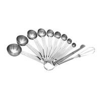 FELTECHELECTR 1ensemble Cuillères Doseuses Acier Inoxydable Rondes Kit Mesure Cuisine avec Règle Graduée Économise Espace Facile à Nettoyer