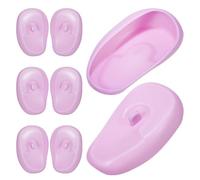 FELTECHELECTR 4 Paires Cache-oreilles Réutilisable pour Teinture Capillaire, Protège-oreilles en Silicone Lavande, Antidérapants, pour Coloration et Coupe de Cheveux, Usage Salon et Maison