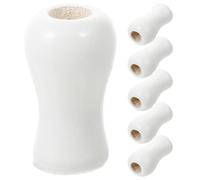 FELTECHELECTR 6pcs Boutons de Tirette en Bois Blanc pour Stores Vénitiens, Cordon de Tirage pour Rideaux, Accessoires Vacances et Stores Fenêtres