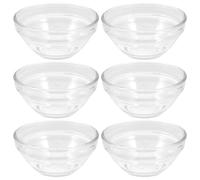 FELTECHELECTR 6pièces Bols à Pudding Verre Transparent Bol à Dessert Ramequin Empilable Multifonction pour Préparation et Service