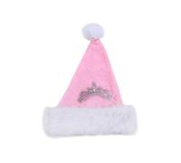FELTECHELECTR Accessoire en Peluche Festive Garçon et Filles et Adultes pour Chapeau de Noël Rose Confortable, Couronne Décoratif de Père Noël pour Fêtes Soirées Masquées