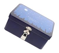 FELTECHELECTR Boîte de Rangement en Métal Blanc Rectangulaire avec Serrure, Grande Capacité, Légère et Polyvalente pour Organisation Maison